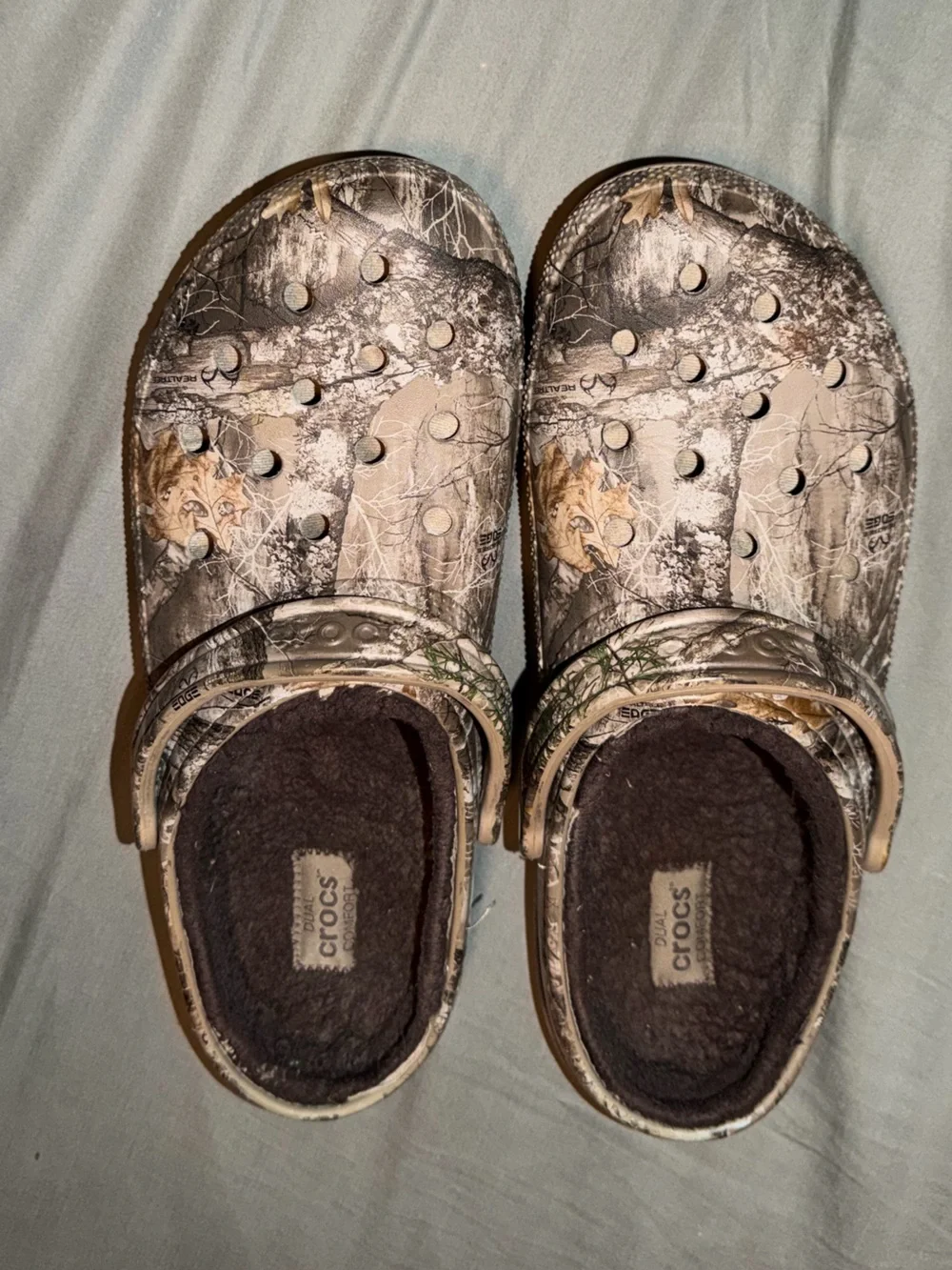 CROCS Mens Lined Clog in Brown Camo Print